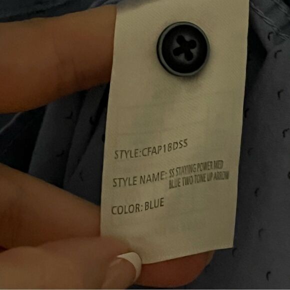 Men's Craft + Flow Blue Short Sleeve Printed Button Down Shirt - Picture 6 of 9